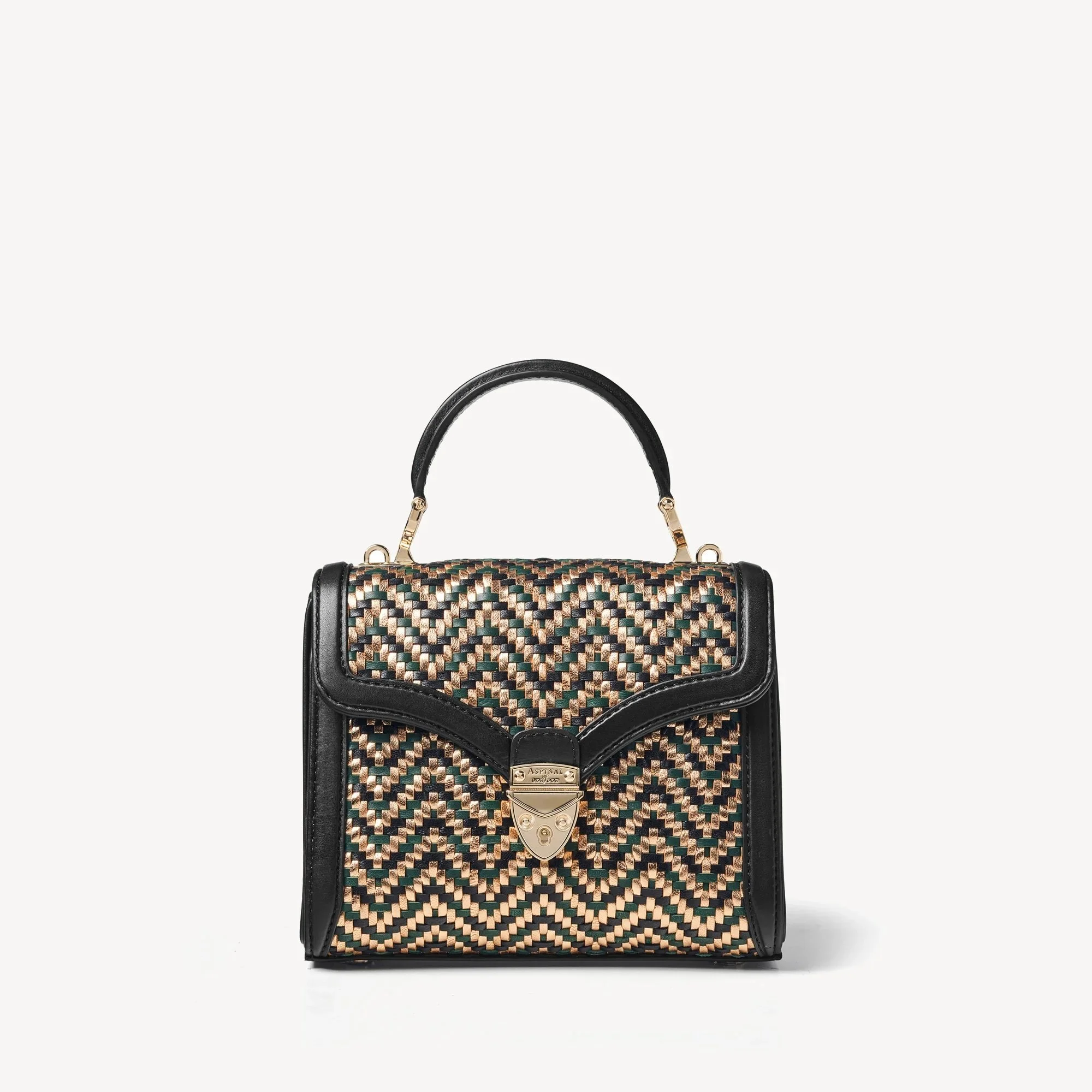 Aspinal of London Midi Mayfair Bag in Champagne, Green